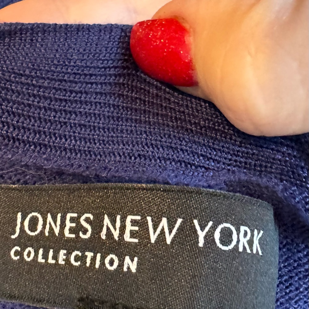 JONES NEW YORK NAVY LIGHTWEIGHT SWEATER XLARGE #Z - Picture 7 of 7